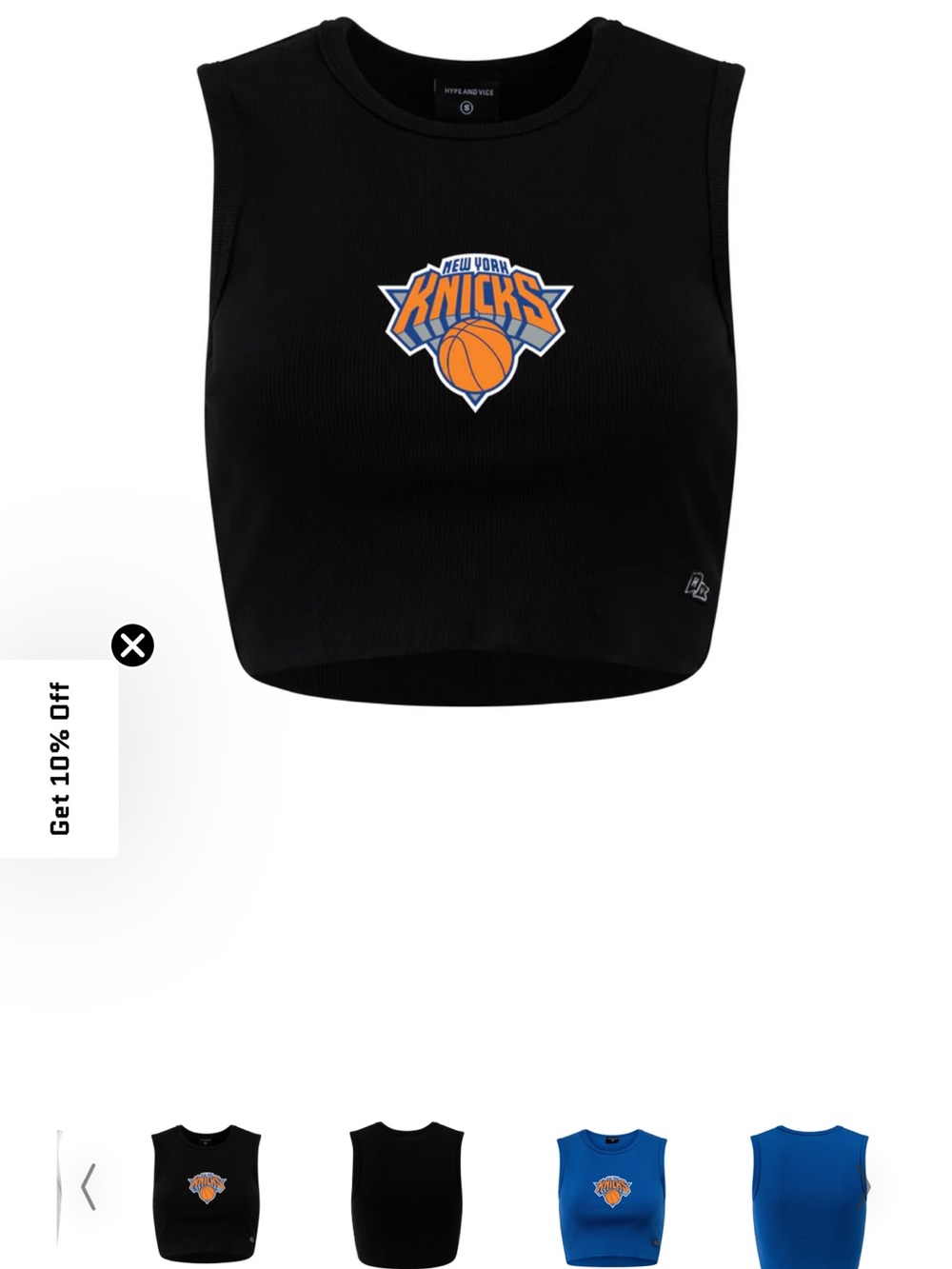 New York Knicks Black Crop Tank Top - NWT